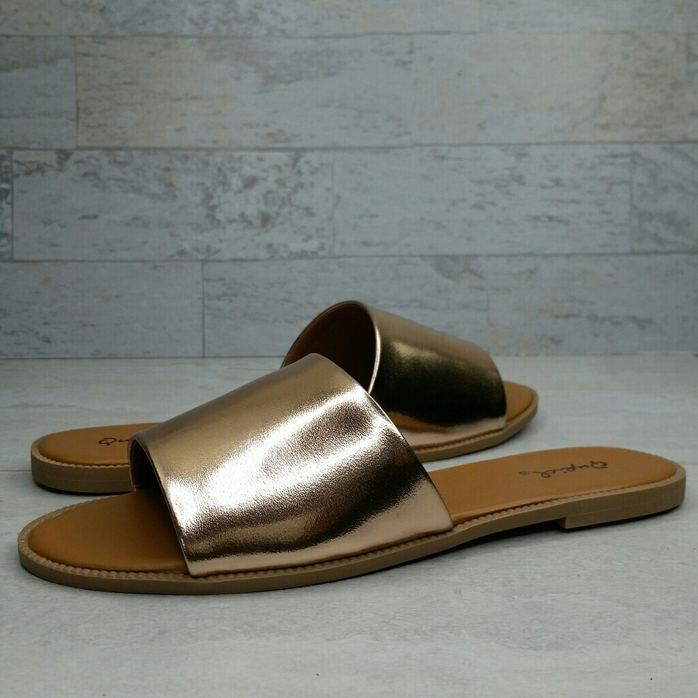 SALE!!! Slip-on Slide Sandal Rose Gold NEW - Picture 3 of 6